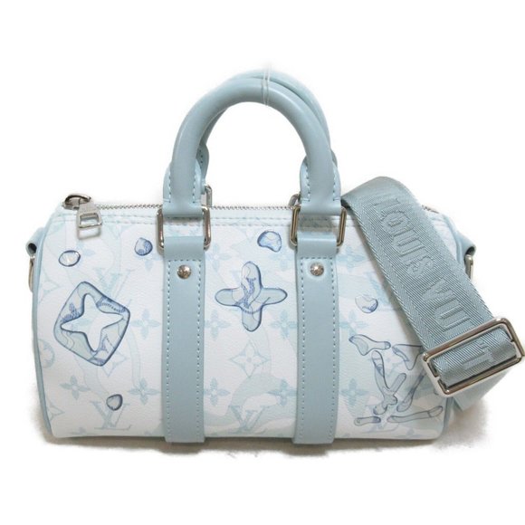Authenticity Guaranteed LOUIS VUITTON Aua Keepall Boston Bag - Picture 1 of 10